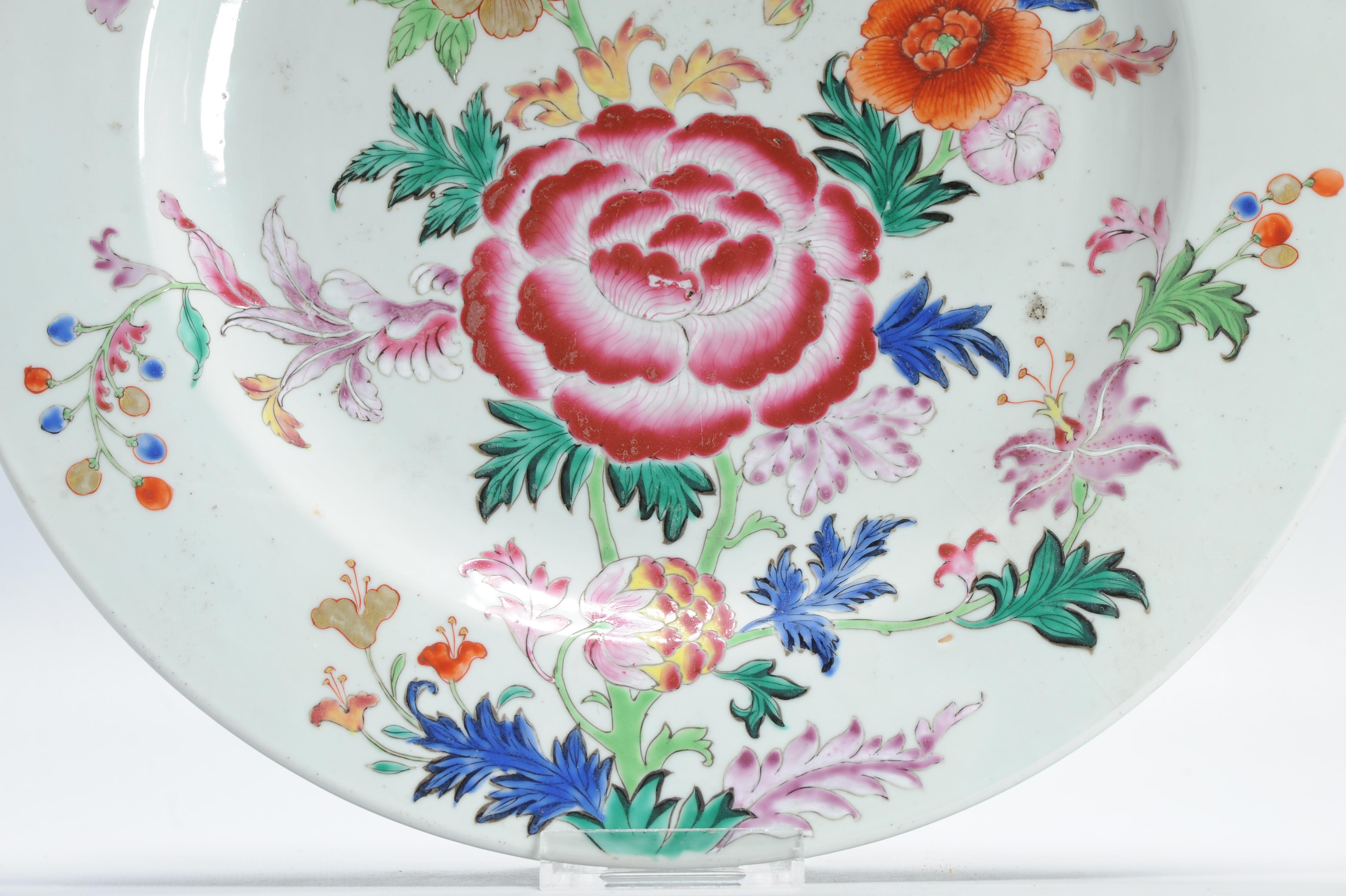 34.5CM Antique 18C Chinese Porcelain Famille Rose Qianlong Charger 14
