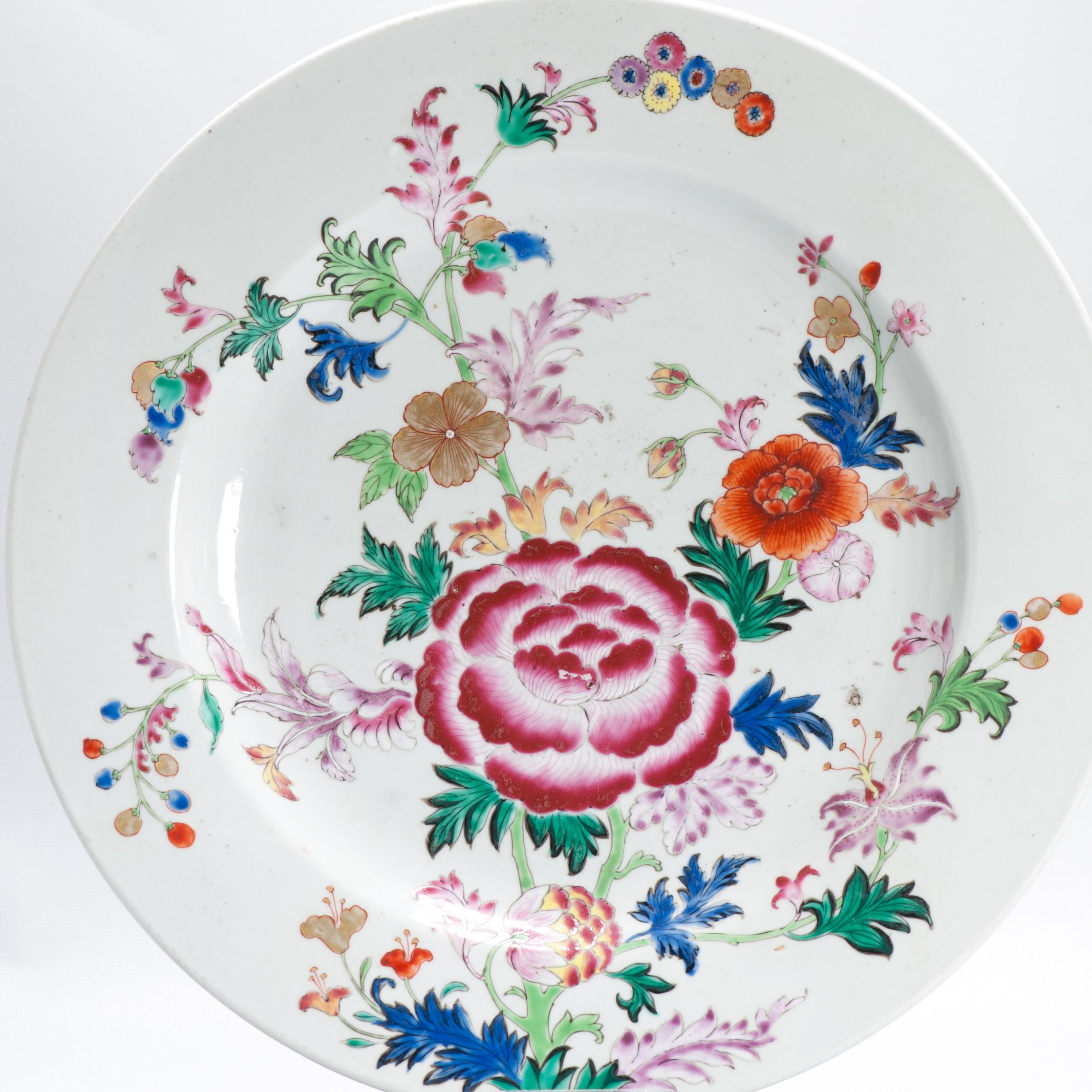 Qing 34.5CM Antique 18C Chinese Porcelain Famille Rose Qianlong Charger