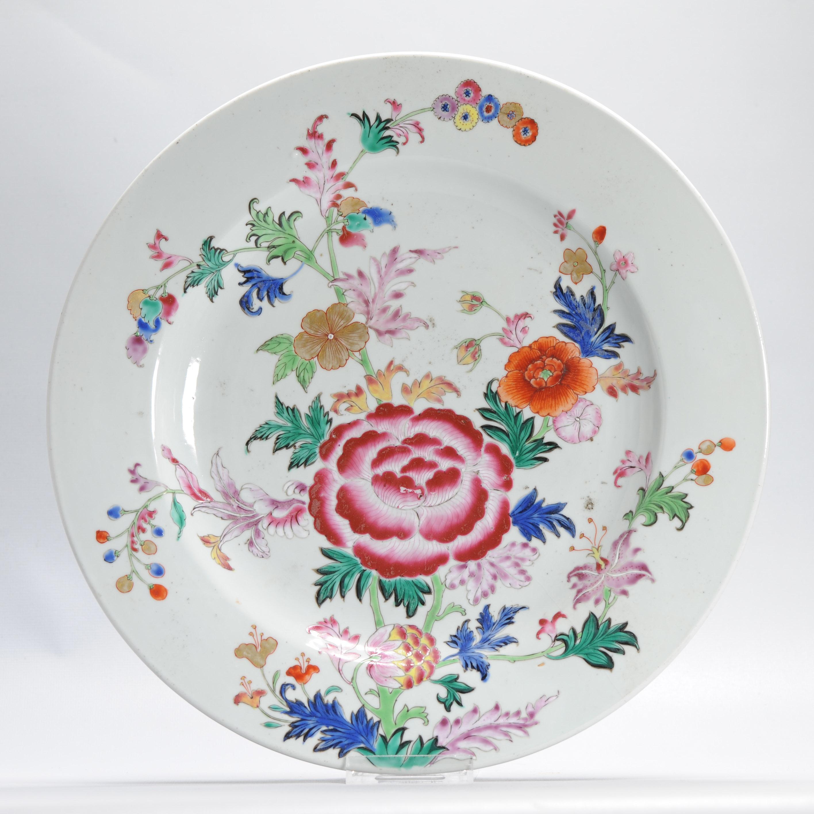 18th Century and Earlier 34.5CM Antique 18C Chinese Porcelain Famille Rose Qianlong Charger