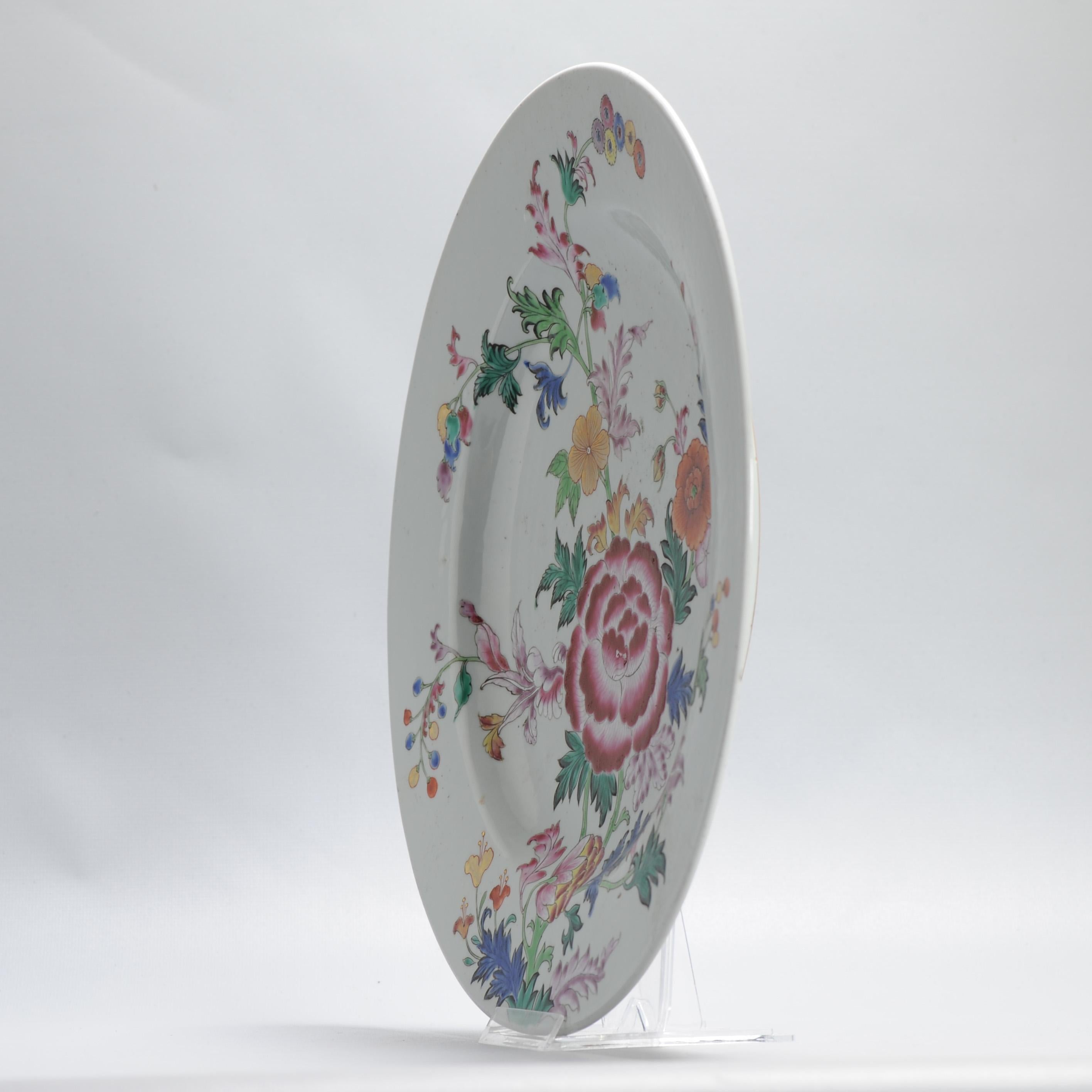 34.5CM Antique 18C Chinese Porcelain Famille Rose Qianlong Charger 2