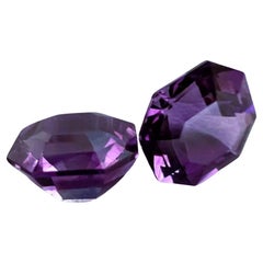 3.45ct Asscher Pair Purple Amethyst Loose Gemstone