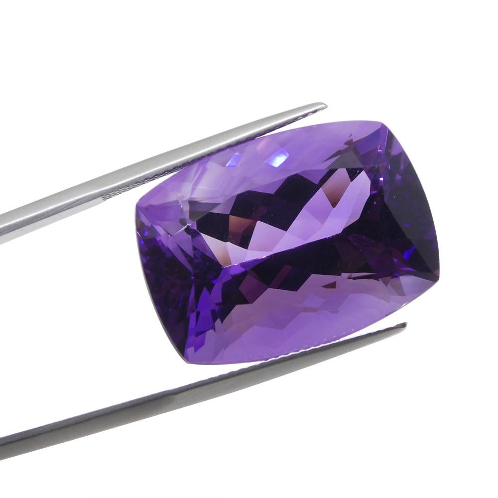 34.5ct Emerald Cut Purple Amethyst from Uruguay In New Condition For Sale In Toronto, Ontario