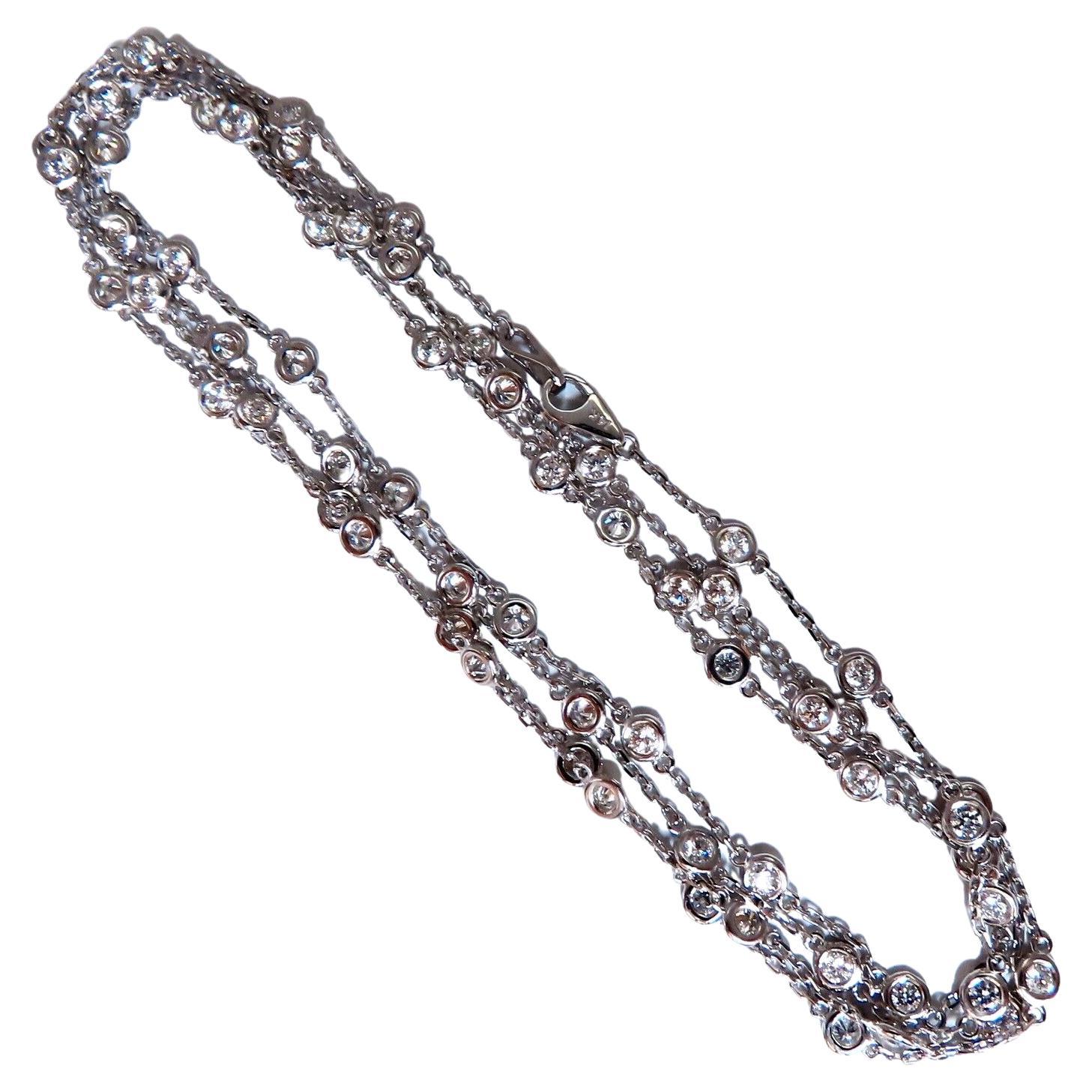 3.45ct Natural Diamonds Eternity Station by Yard Double Wrap Necklace 14kt