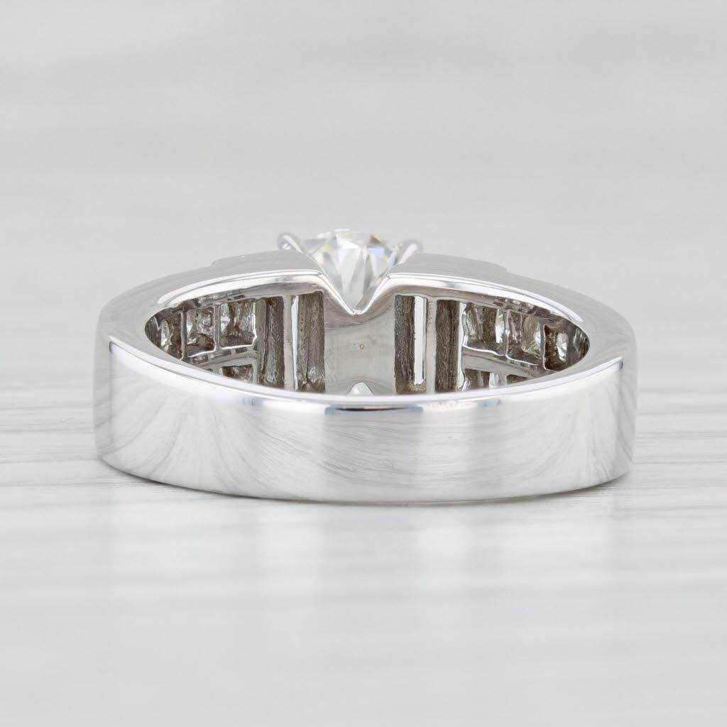 Women's 3.45ctw Round Diamond Engagement Ring 18k White Gold Size 8.25 GIA For Sale