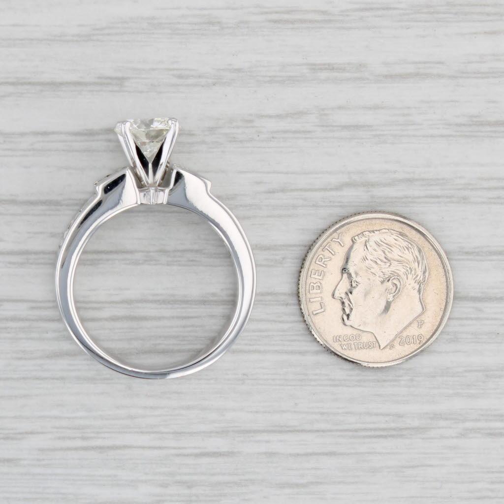 3.45ctw Round Diamond Engagement Ring 18k White Gold Size 8.25 GIA For Sale 3