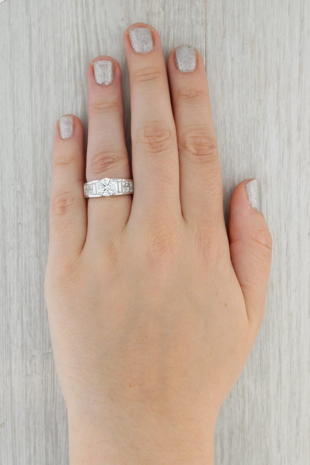 3.45ctw Round Diamond Engagement Ring 18k White Gold Size 8.25 GIA For Sale 4