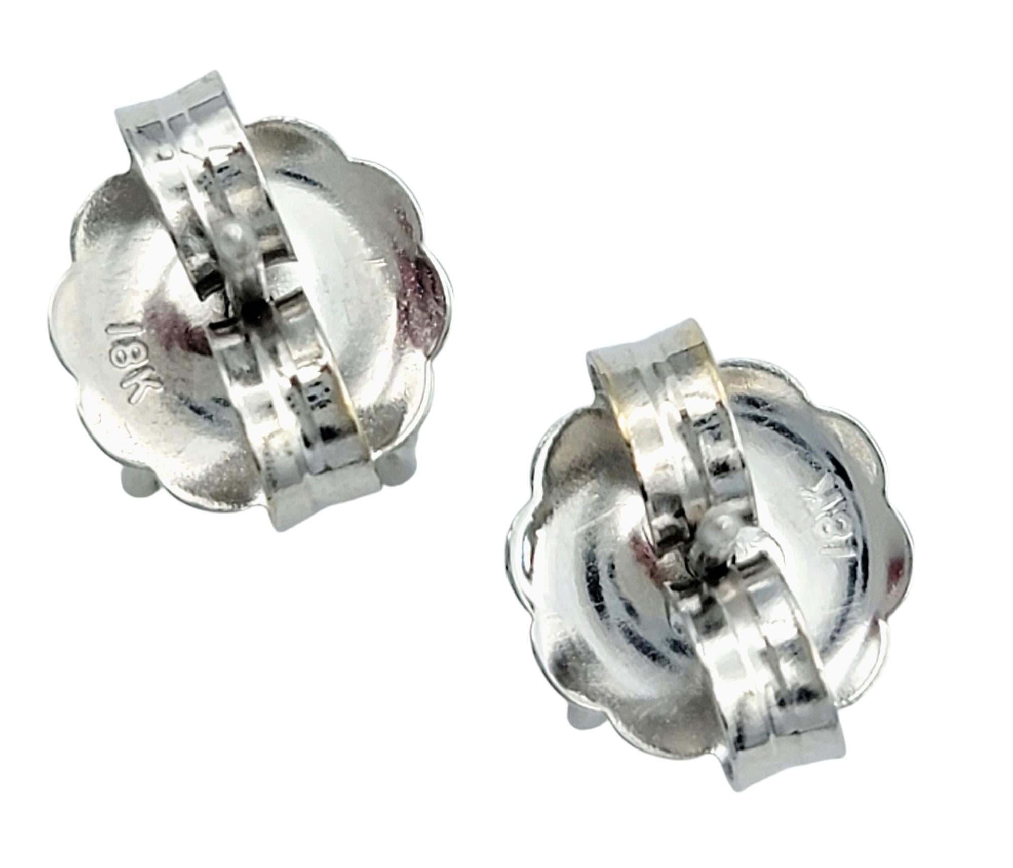 Women's or Men's 3.46 Carat Emerald Cut Natural Diamond Stud Earrings in 18 Karat White Gold For Sale