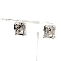 3.46 Carat Emerald Cut K VS1 Diamond 14 Karat White Gold Stud Earrings