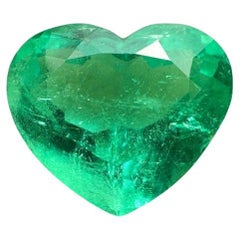 Smeraldo colombiano taglio cuore da 3.46 carati Gemma naturale sfusa Greene & Greene di primavera