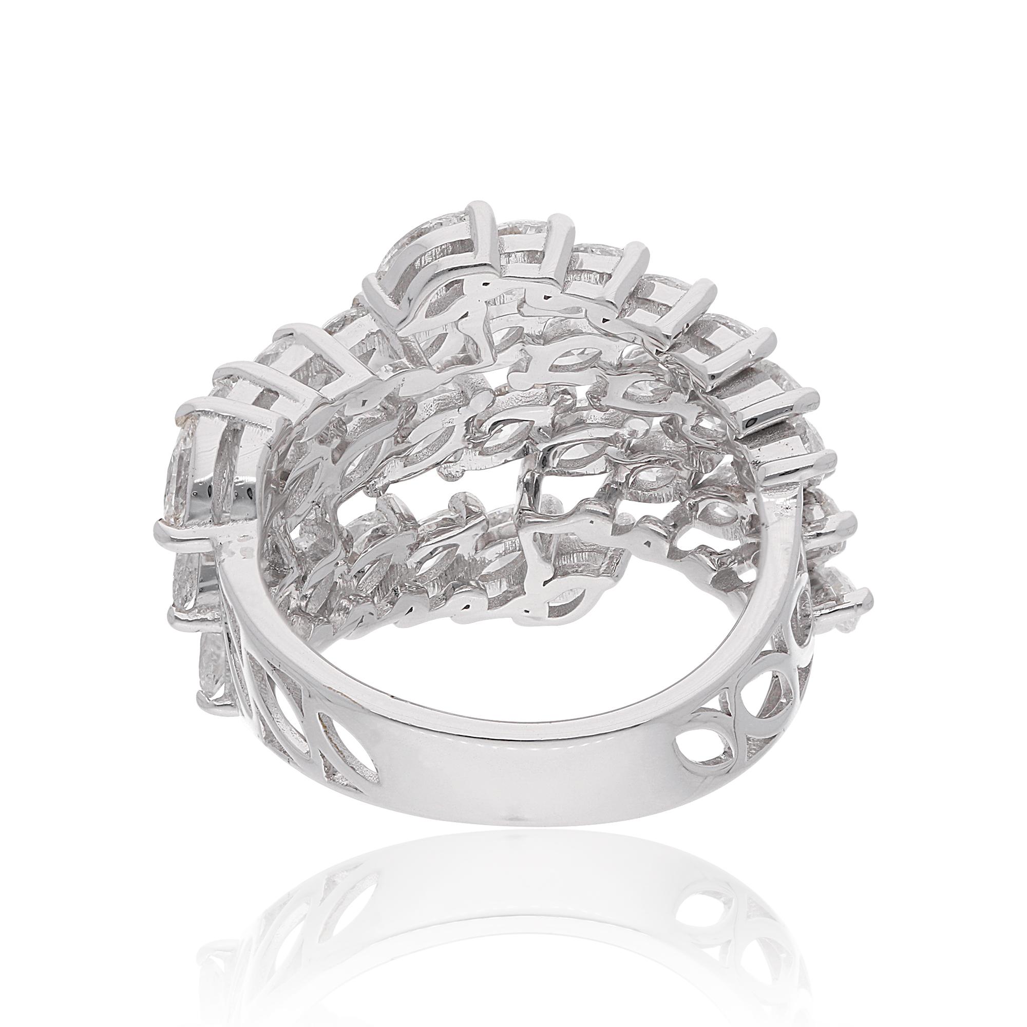3,46 quilates SI Claridad HI Color Anillo de diamantes pera Joyas de oro blanco de 18 quilates Moderno en venta