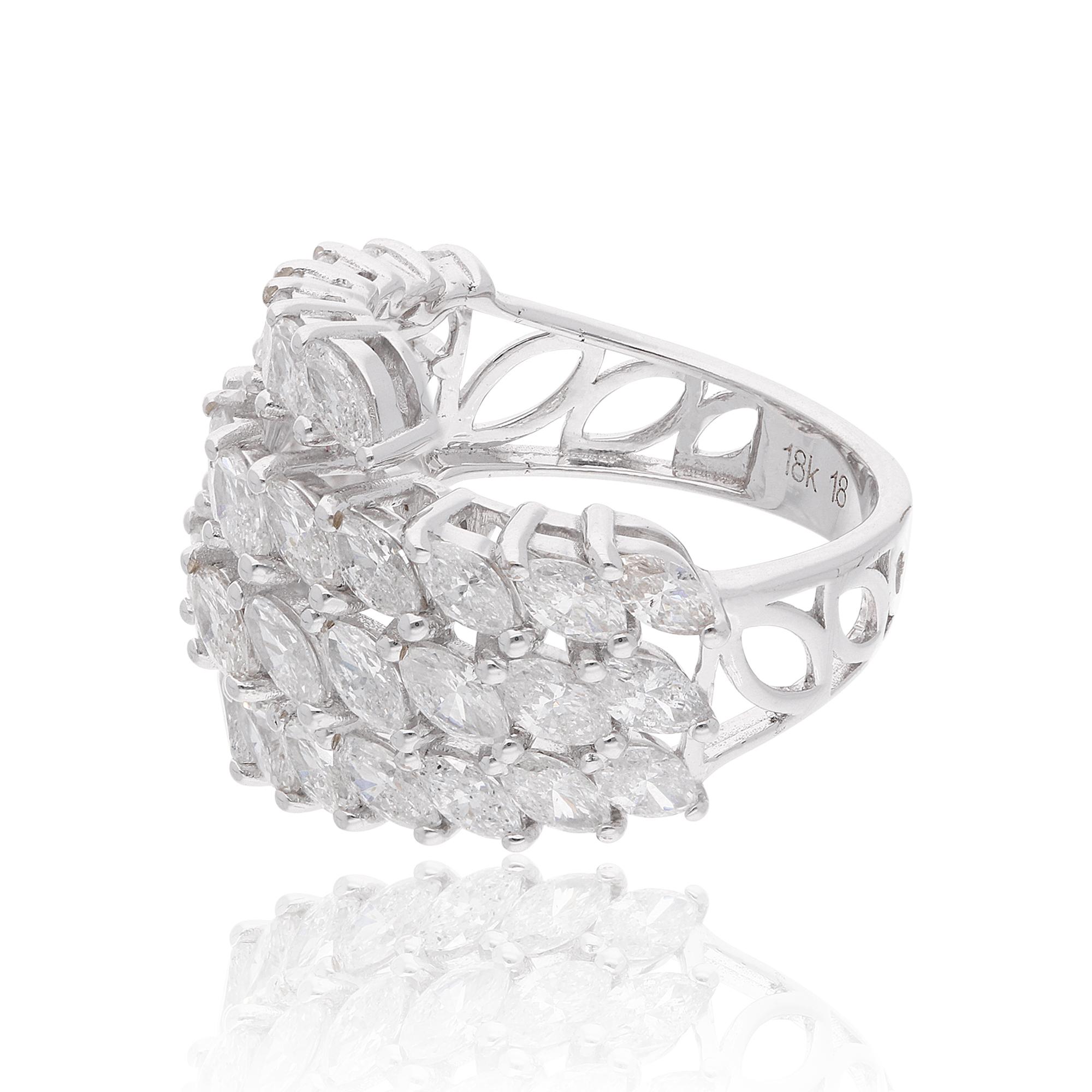 3,46 quilates SI Claridad HI Color Anillo de diamantes pera Joyas de oro blanco de 18 quilates Corte pera en venta