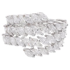 3.46 Carat SI Clarity HI Color Pear Diamond Ring 18 Karat White Gold Jewelry