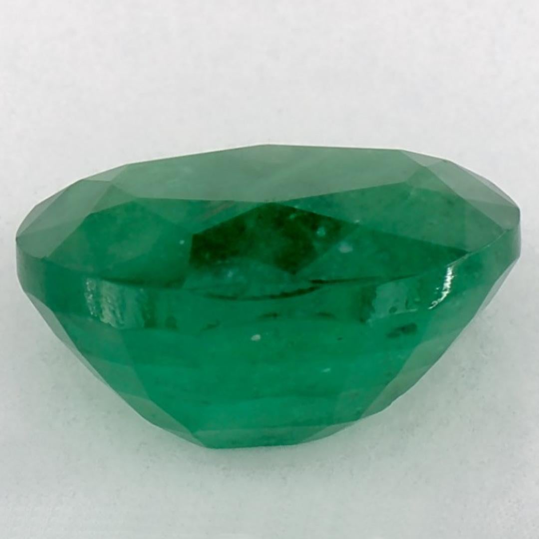 3.46 Ct Emerald Oval Loose Gemstone In New Condition For Sale In Fort Lee, NJ