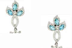 3.46 cts of Blue Sapphire European Earrings
