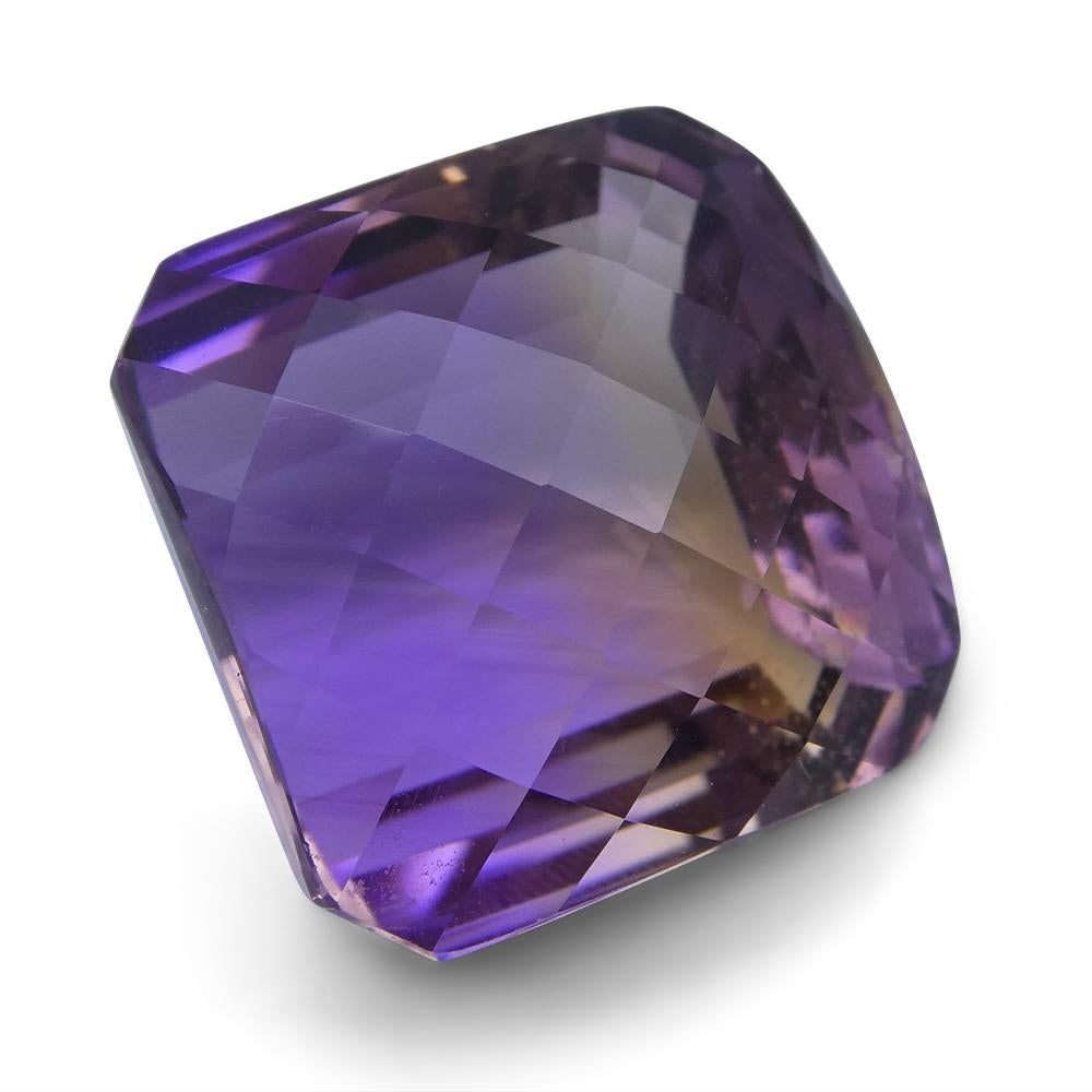 34.60 ct Cushion Checkerboard Ametrine In New Condition For Sale In Toronto, Ontario
