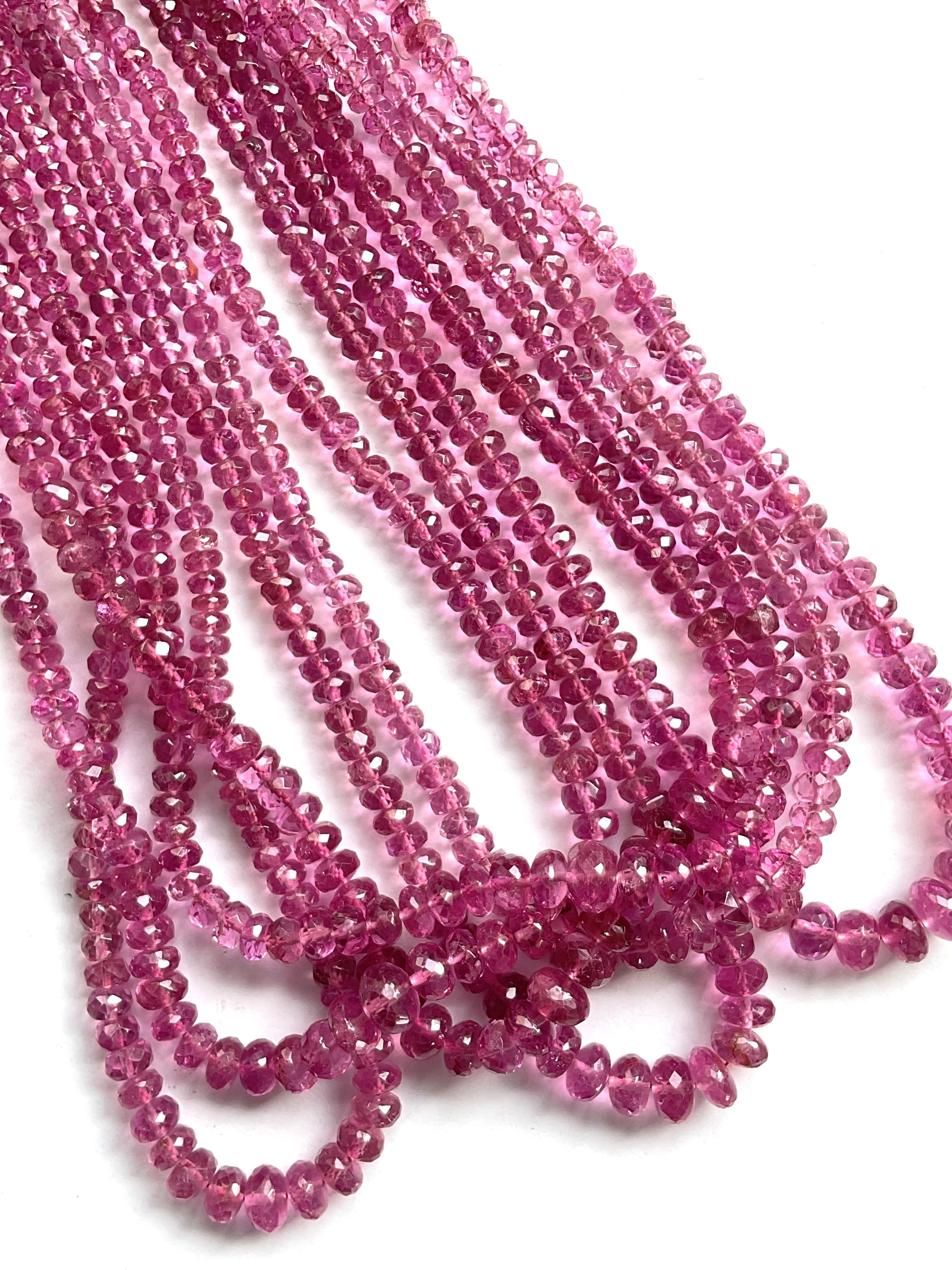 346.25 Carats Pink Tourmaline Beads Top Fine Quality For Jewelry Natural Gem For Sale 2