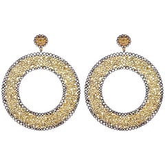 34,66 Karat extravagante Diamanten-Ohrringe aus 18 Karat Gold