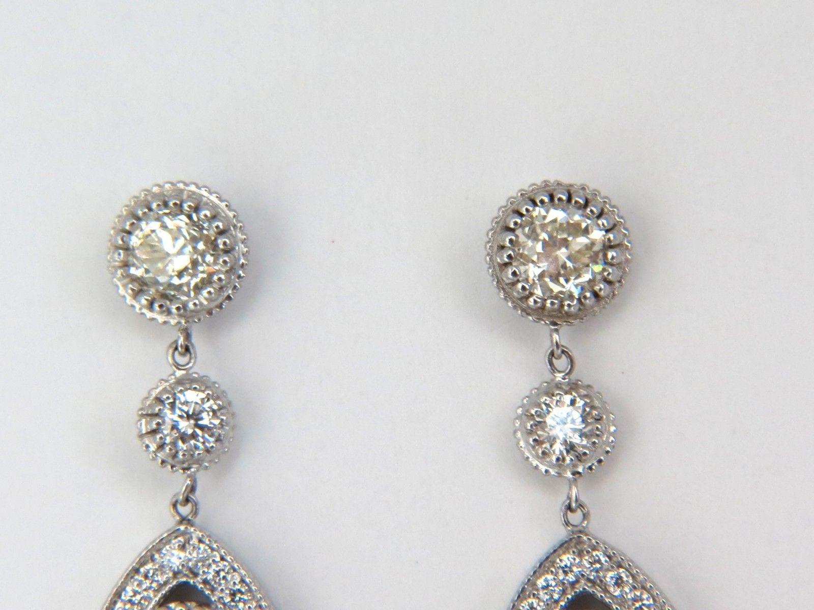 Oval Cut 34.68ct Natural Pink Sapphire Diamonds Chandelier Earrings 18 Karat Dangle Lust For Sale