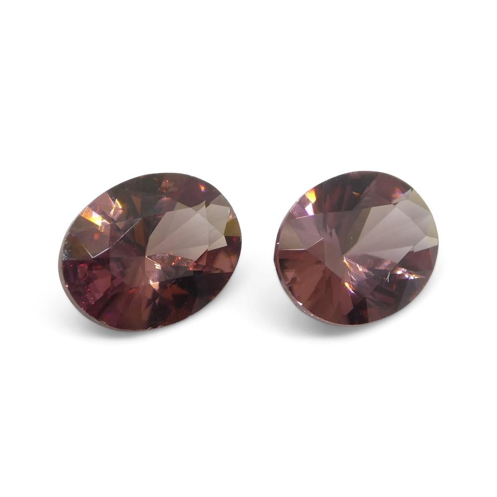 3.46ct Natural Earth Mined Pair Oval Master Brilliant Cut Pink Zircon from Sri L For Sale 5