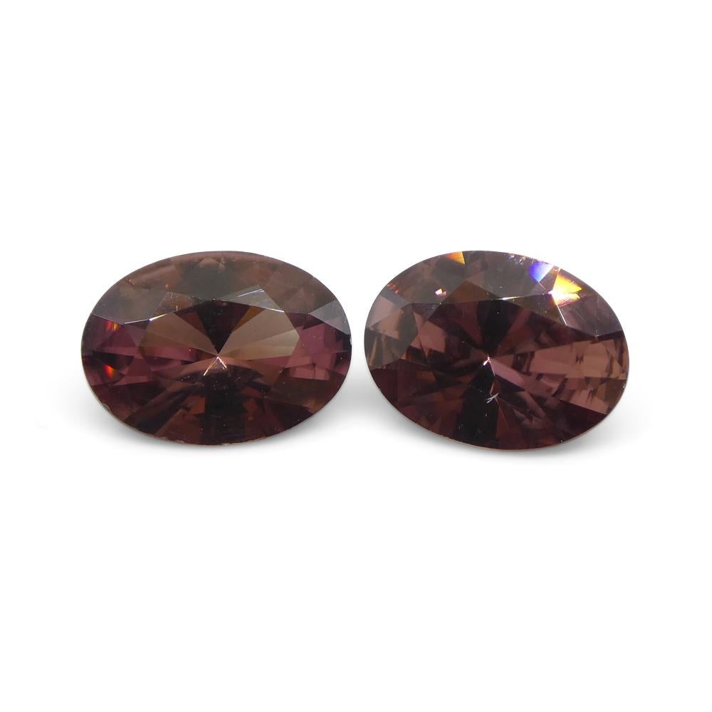 3.46ct Pair Oval Diamond Cut Pink Zircon from Sri Lanka For Sale 6
