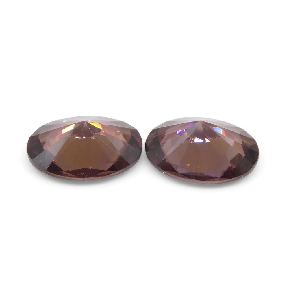 3.46ct Pair Oval Diamond Cut Pink Zircon from Sri Lanka For Sale 7