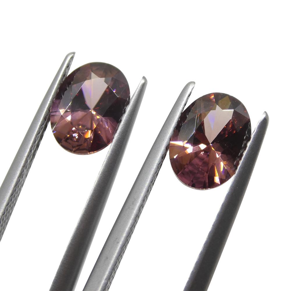 3.46ct Pair Oval Diamond Cut Pink Zircon from Sri Lanka For Sale 8
