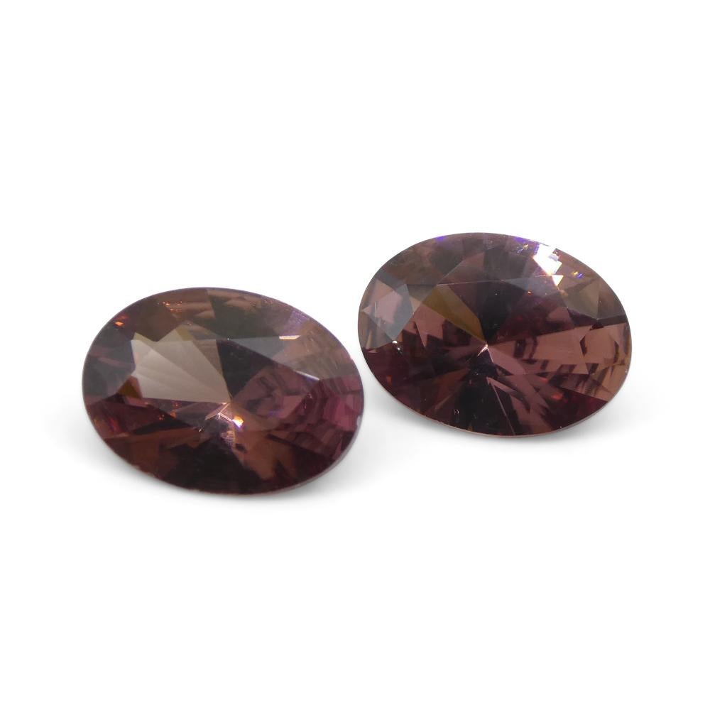 3.46ct Pair Oval Diamond Cut Pink Zircon from Sri Lanka For Sale 1