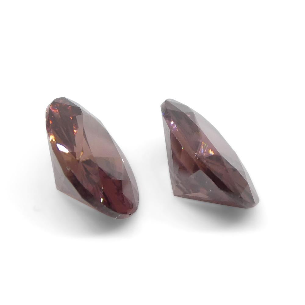 3.46ct Pair Oval Diamond Cut Pink Zircon from Sri Lanka For Sale 4