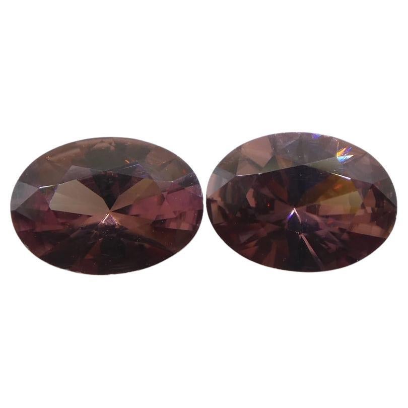 3.46ct Pair Oval Diamond Cut Pink Zircon from Sri Lanka For Sale