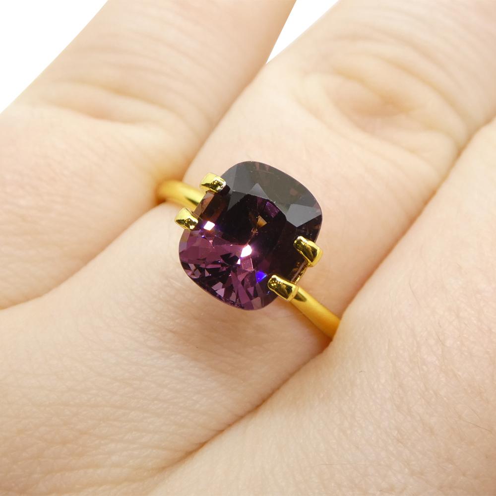 Brilliant Cut 3.46ct Rectangular Cushion Pink Spinel from Burma For Sale