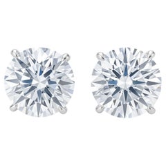 Orecchini con diamante naturale da 3,50 carati in oro bianco 14 carati, colore F-G, occhi puliti
