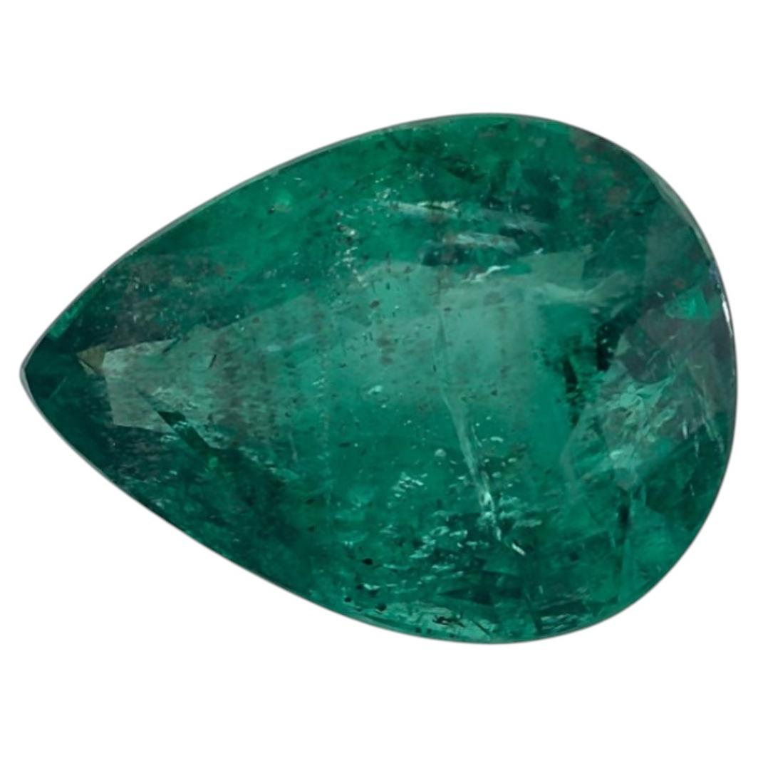 3.47 Ct Emerald Pear Loose Gemstone