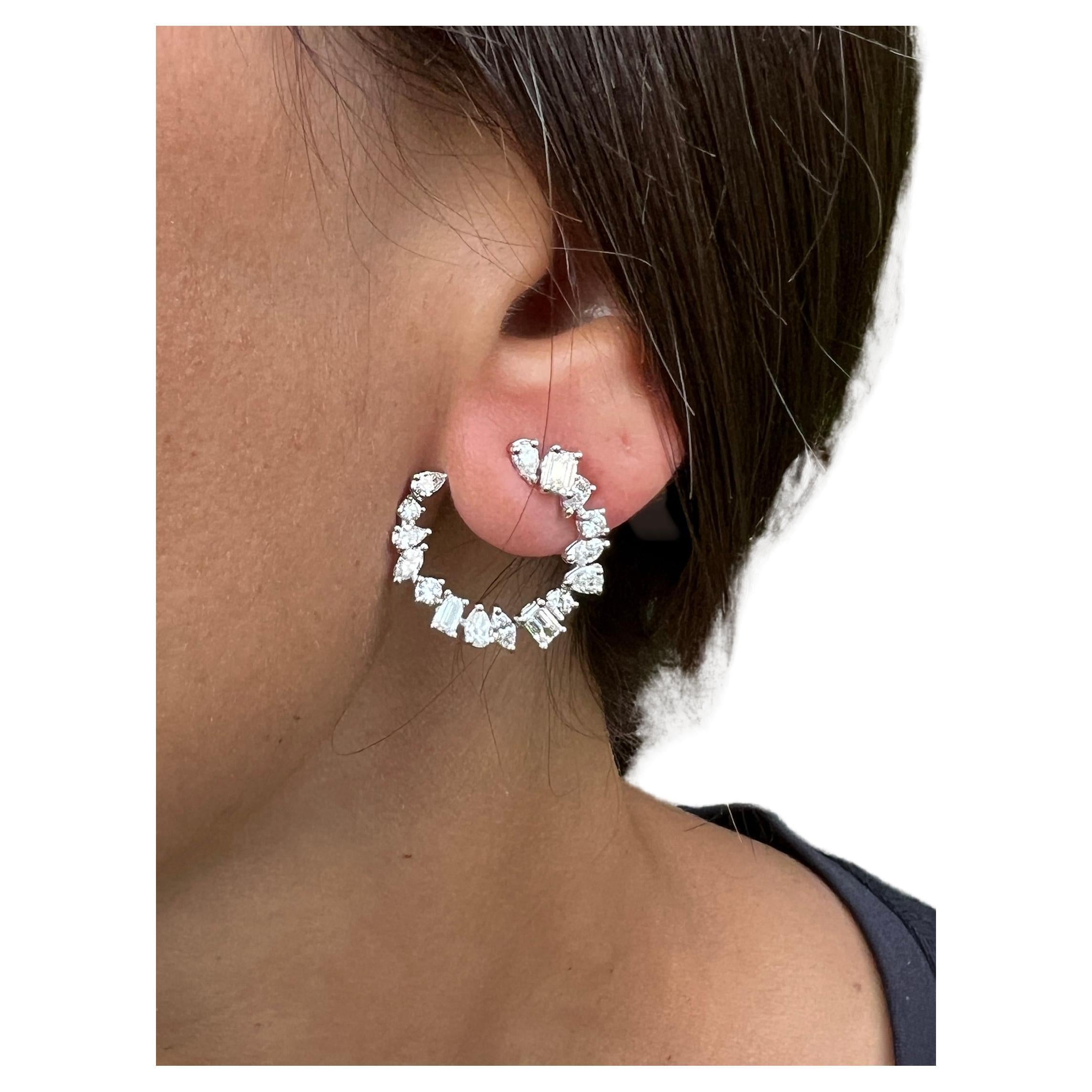 3.47 ct Mixed Shape Diamond Earring