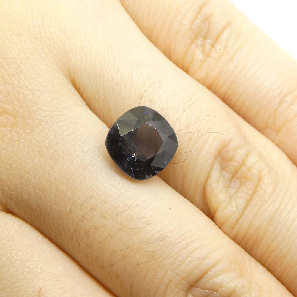 3.47ct Rectangular Cushion Grey Spinel from Burma (Spinelle grise rectangulaire de Birmanie) en vente 13