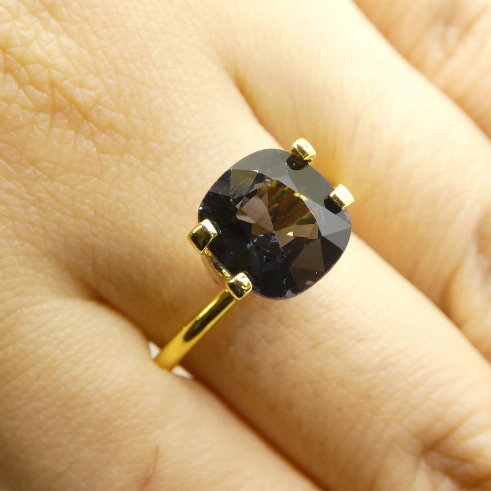 3.47ct Rectangular Cushion Grey Spinel from Burma (Spinelle grise rectangulaire de Birmanie) en vente 14