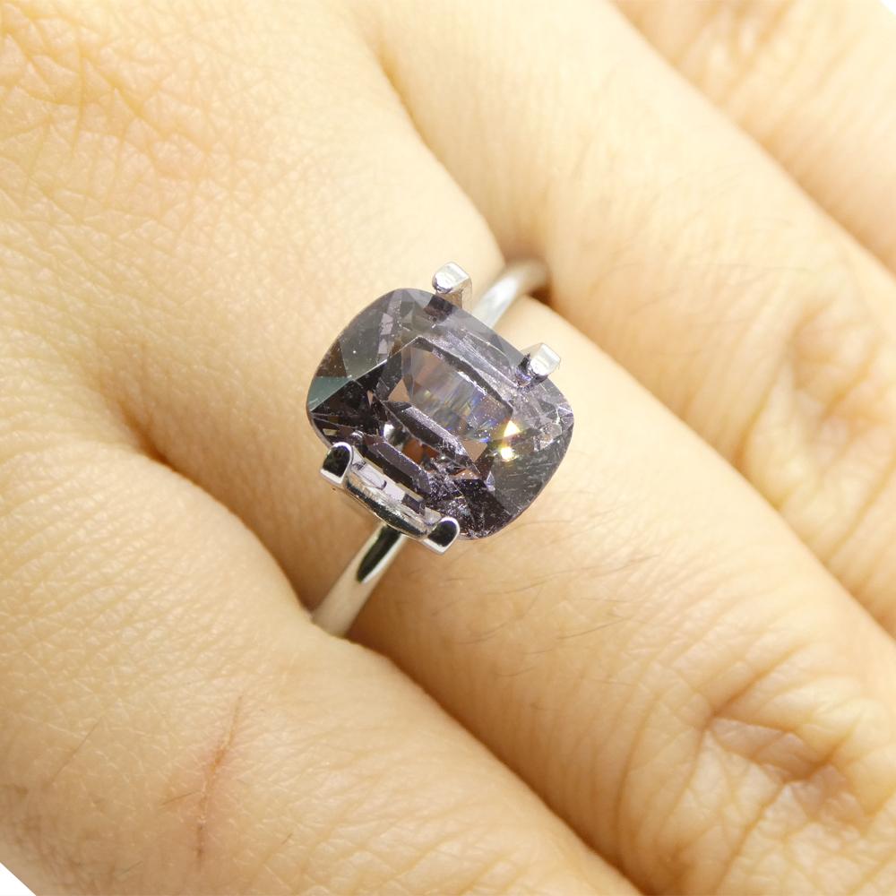 Taglio brillante 3.47ct Spinello viola rettangolare a cuscino dalla Birmania in vendita