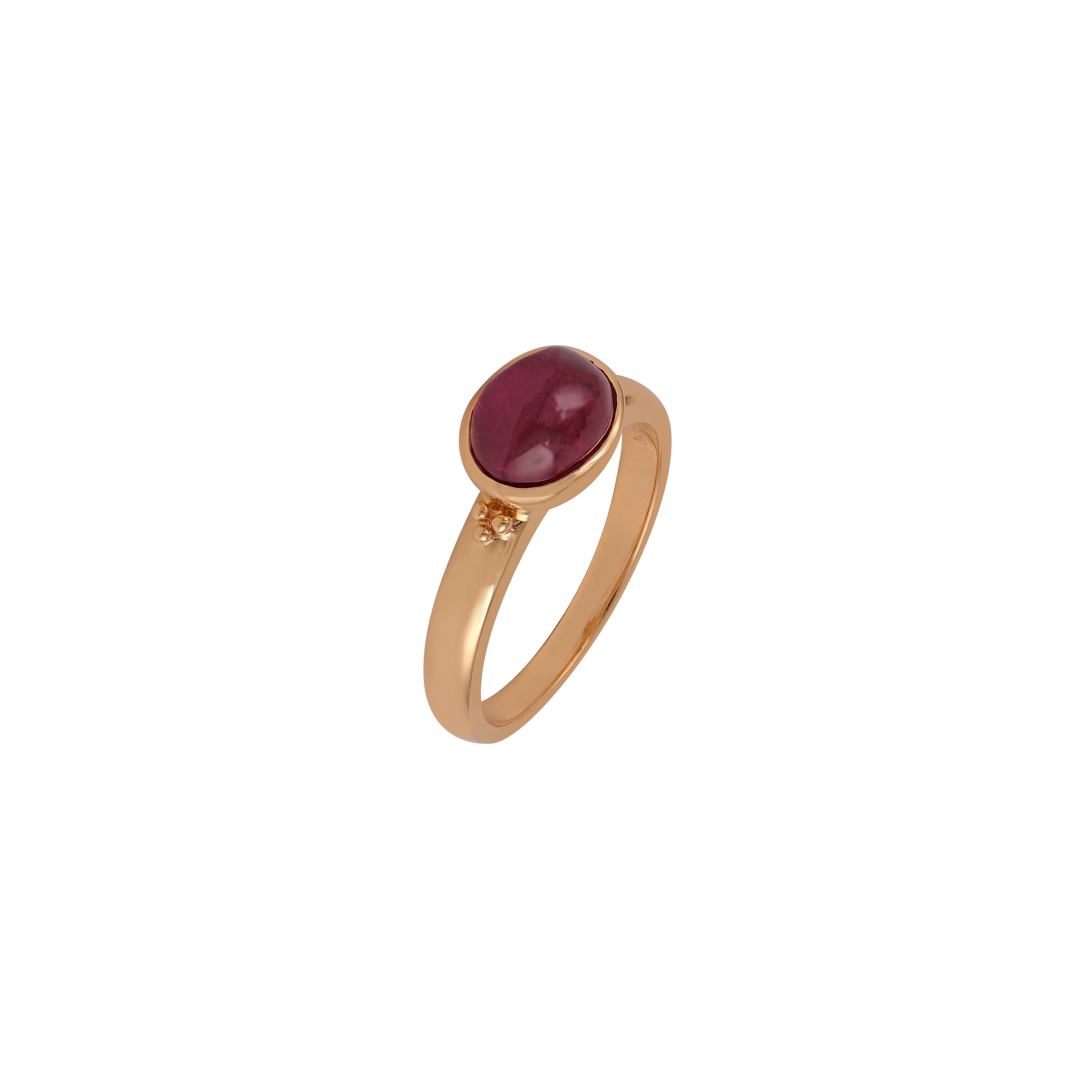 Contemporary 3.48 Carat Burma Ruby Natural  18Kt Solid Yellow Gold Solitaire Ring  For Sale