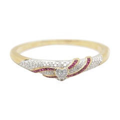 Bracelet jonc en or 18 carats avec diamants et rubis de 3,48 carats