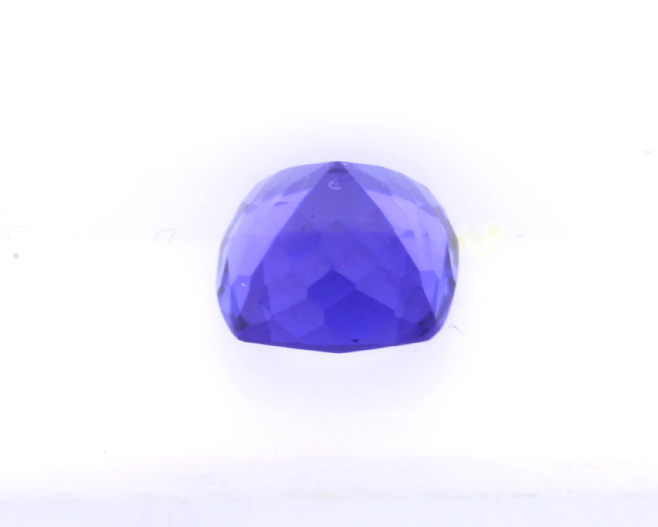 3.48 Carat GAL Certified Cushion Shaped Tanzanite In New Condition For Sale In Bethesda, MD