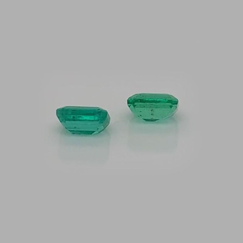 3.48 Carat Matching Pair Emerald Shape Green Emerald In New Condition For Sale In San Francisco, CA