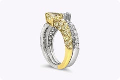 3.48 Carat Round Brilliant Diamond Ring 18K Gold Effortless Elegance