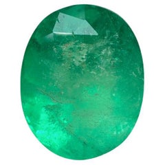 3,48 Karat Halbtransparent Grüner Kolumbianischer Smaragd Oval - Mai Geburtsstein Edelstein