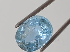 3.48ct Icy Sky Aquamarine: An Oval-Cut Masterpiece of Ethereal Brilliance