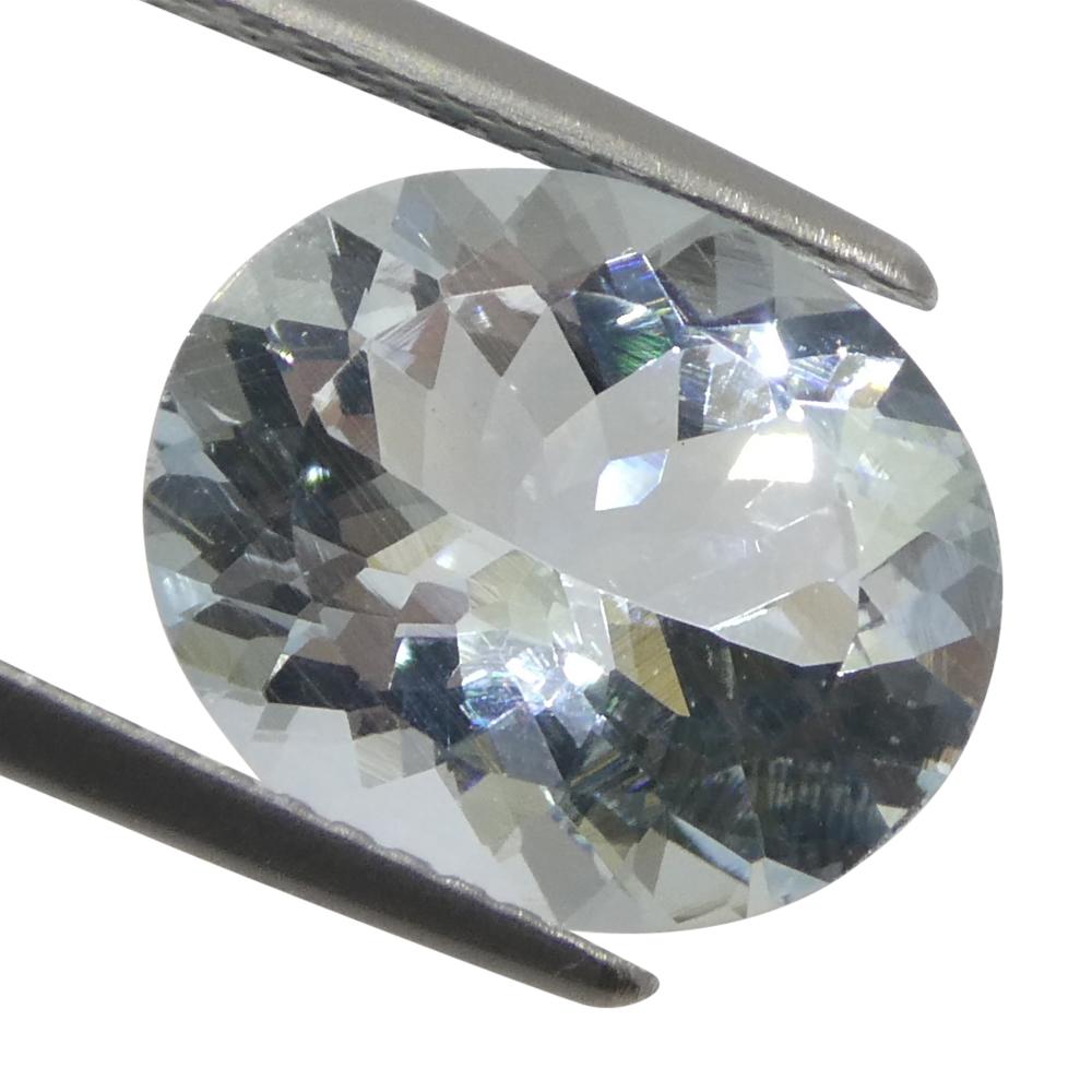 3.48 Karat ovaler blauer Aquamarin aus Brasilien, unerhitzt im Angebot 6