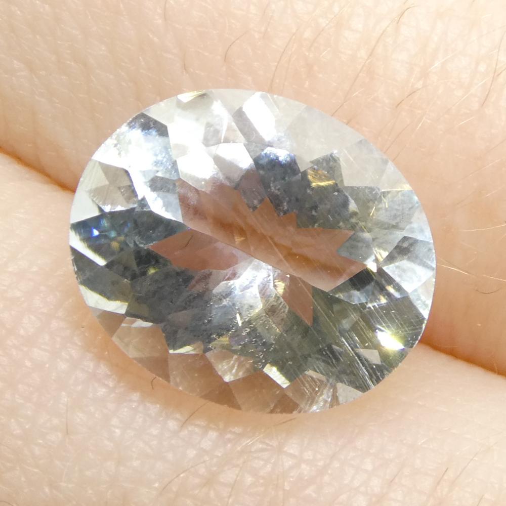 3.48 Karat ovaler blauer Aquamarin aus Brasilien, unerhitzt im Angebot 7