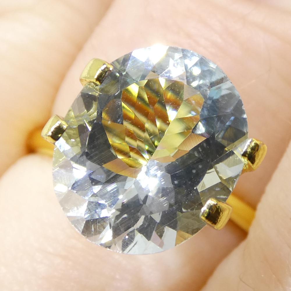 3.48 Karat ovaler blauer Aquamarin aus Brasilien, unerhitzt (Brillantschliff) im Angebot