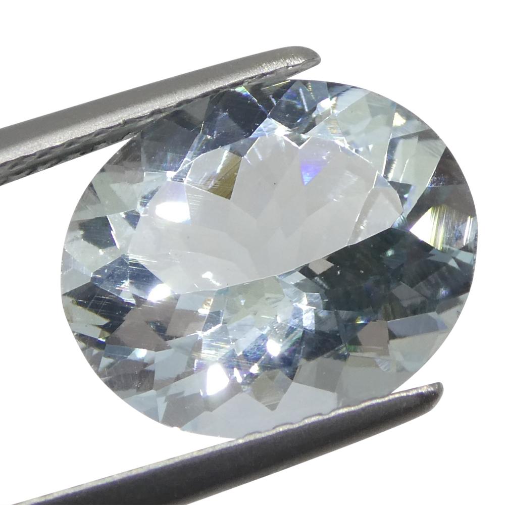 3.48 Karat ovaler blauer Aquamarin aus Brasilien, unerhitzt im Zustand „Neu“ im Angebot in Toronto, Ontario
