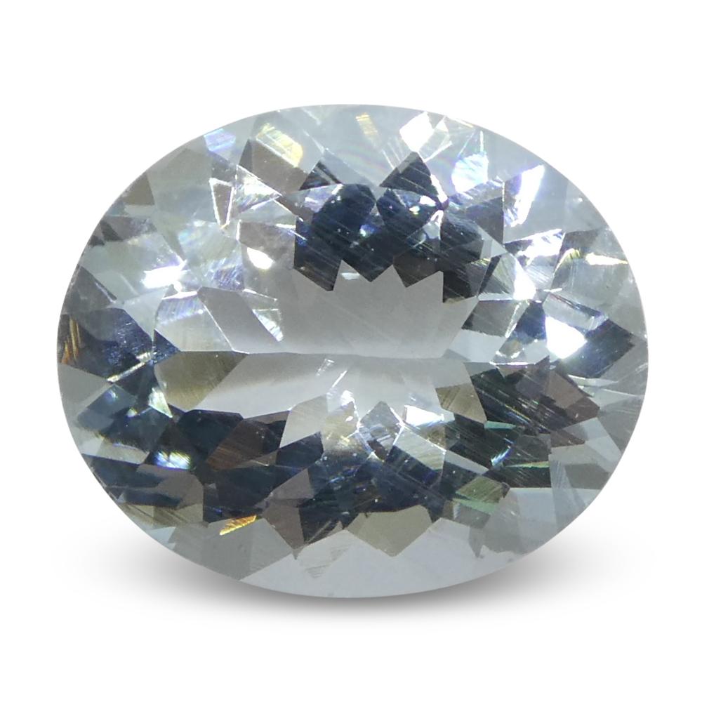 3.48 Karat ovaler blauer Aquamarin aus Brasilien, unerhitzt für Damen oder Herren im Angebot