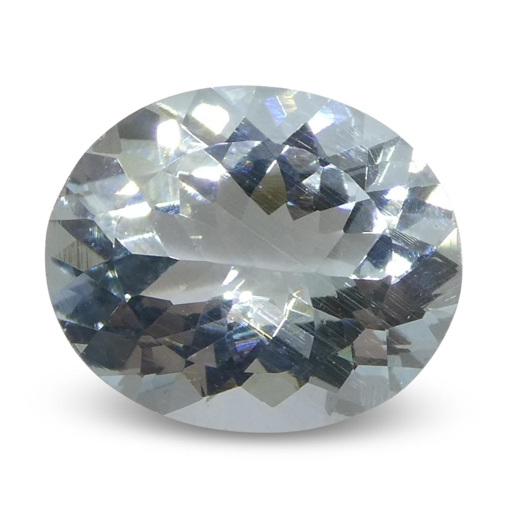 3.48 Karat ovaler blauer Aquamarin aus Brasilien, unerhitzt im Angebot 2