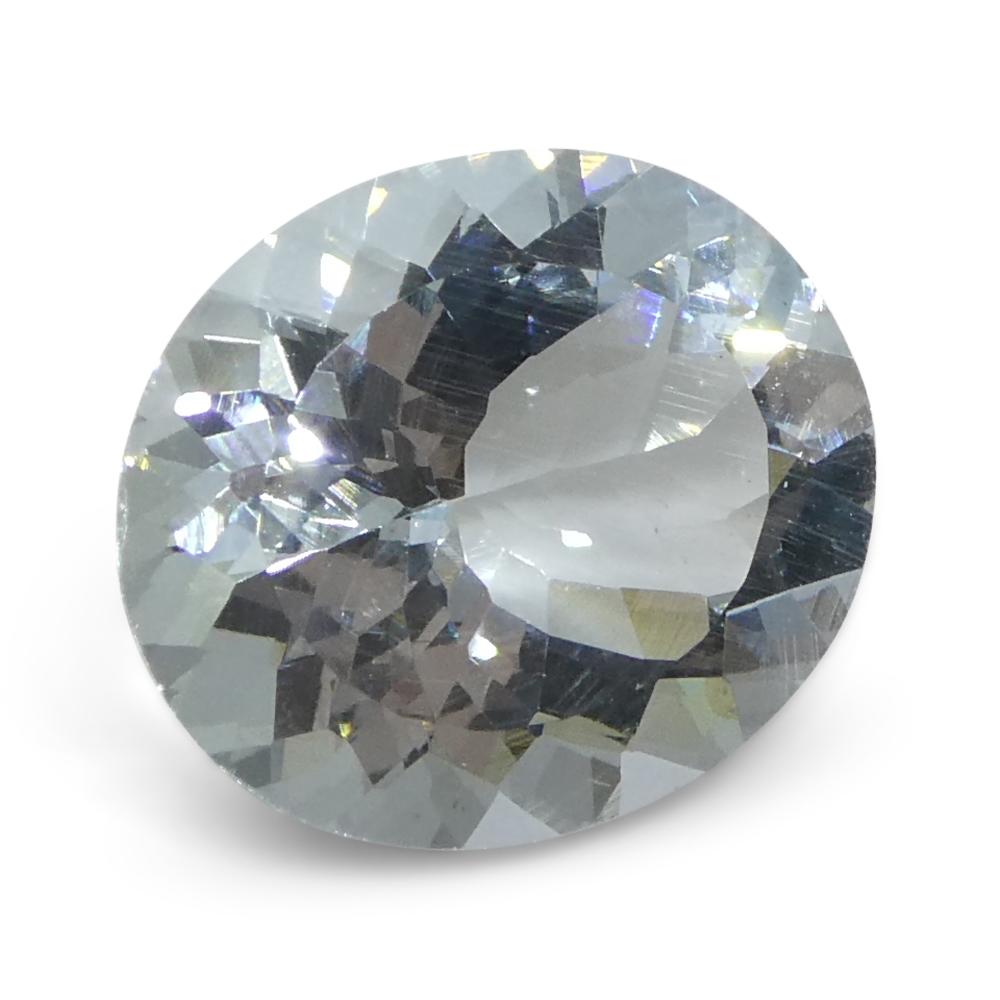 3.48 Karat ovaler blauer Aquamarin aus Brasilien, unerhitzt im Angebot 4